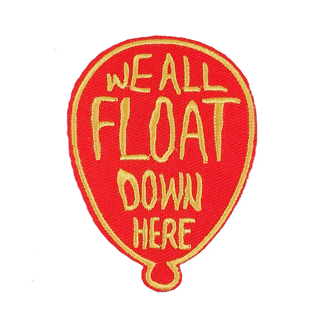 

Red Balloon We all float down here it horror movie film Embroidered Iron On Patch Horror Movie Halloween Cosplay