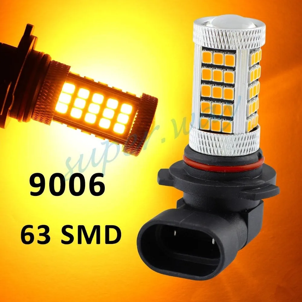 Желтая/желтая 9006 HB4 63-SMD 63SMD автомобильная лампа дальнего света яркая чем 33