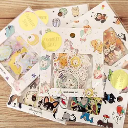 70 шт./лот (мешок) Ретро животных японское наклейки милый Единорог Panda наклейки для дневника украшение для альбомов наклейки-кармашки школы