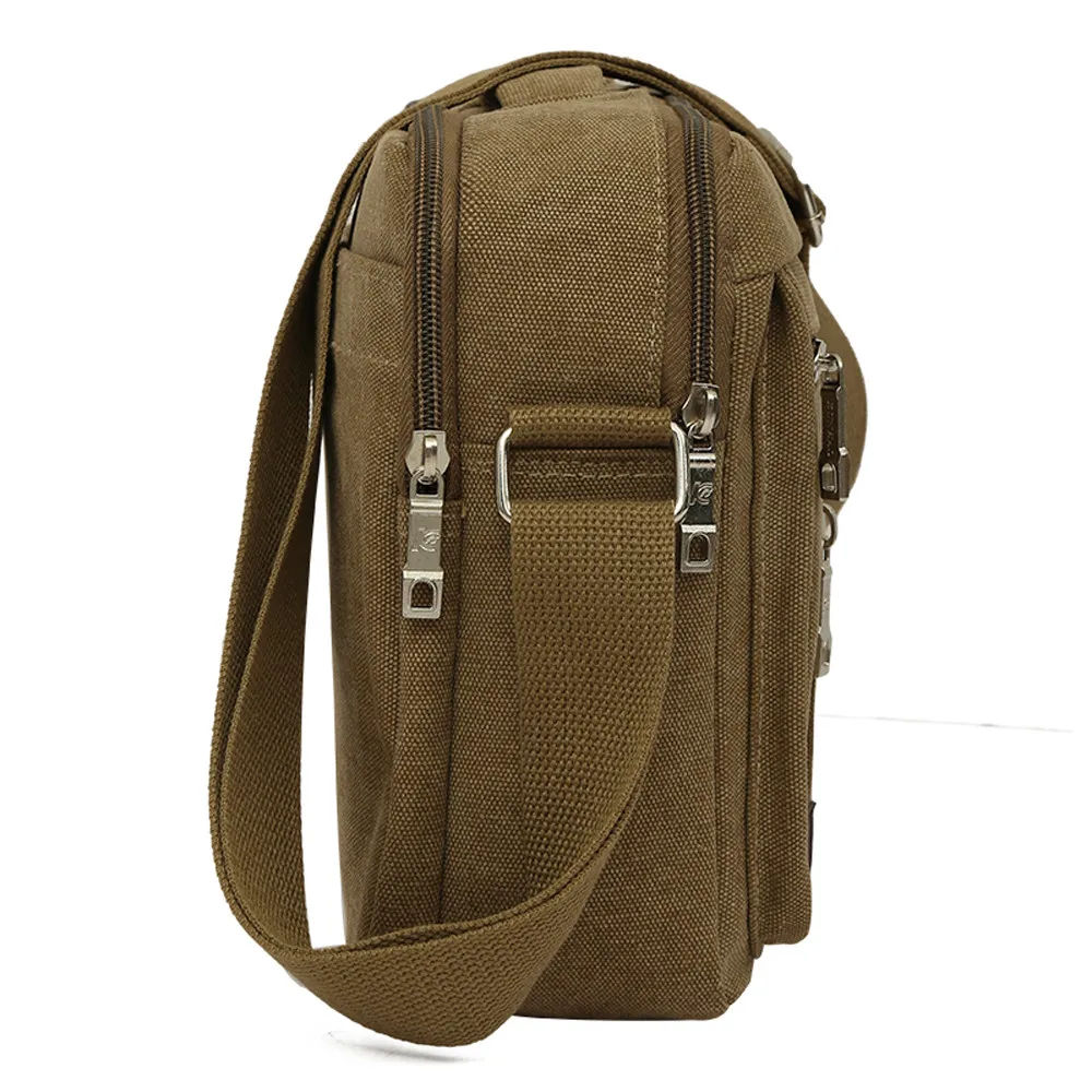 Men Bag Vintage Business Messenger Bags Solid Color Canvas Shoulder Crossbody Bag Male Handbag Bolsa Masculina Sacoche#YL5