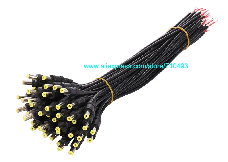 18 AWG 5 5*2 1 мм Мужской DC разъем питания CCTV PSU Pigtail кабель Jack 12 В для камеры