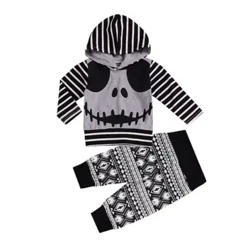 

Baby Boy Girl Clothing Set Halloween Outfits Skull Hoodies Pants 2PCS Casual Warm Casual Infant Clothes Set Baby Boys 0-24M