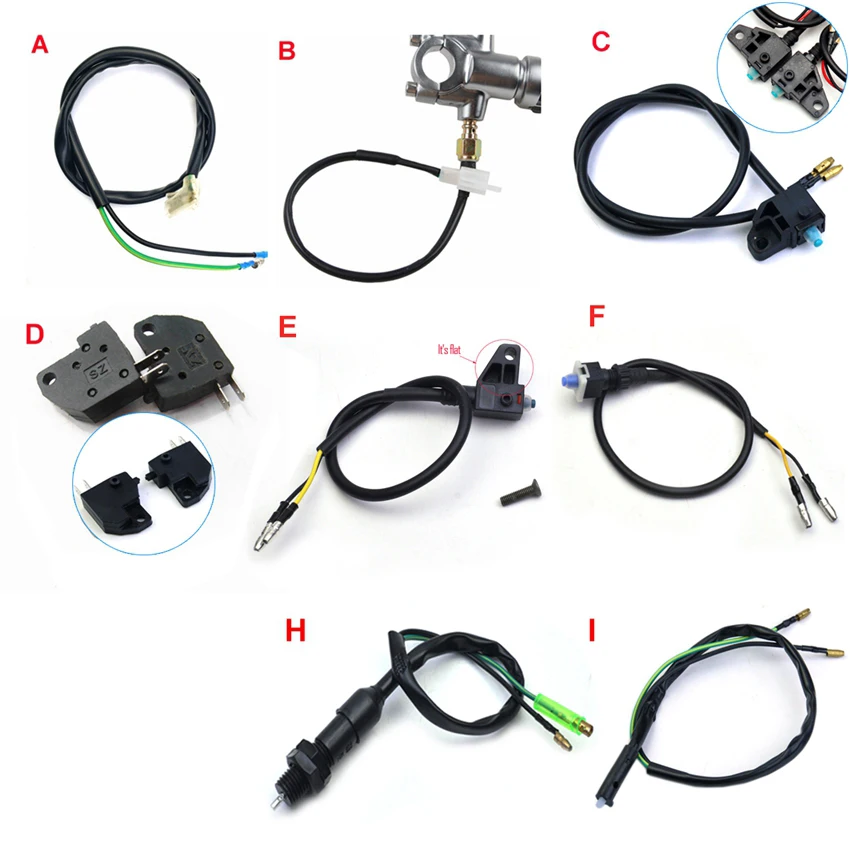 Мотоциклетный тормозной светильник, переключатель, кабель барабанного тормоза, муфта, кабель, водонепроницаемый дисковый тормозной светильник, переключатель, адаптер 1 Pin 2 Pin