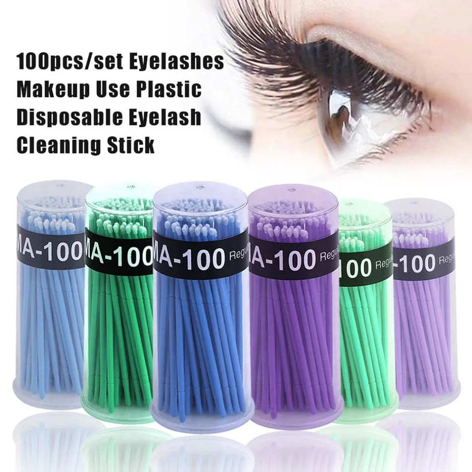

Lmlly Disposable Eyelash Brushes 100pcs/Lot Makeup Swab Micro Brushes Eyelash Extension Individual Lash Removing Tools