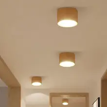 10 шт. 5 Вт 12 Вт Деревянный алюминиевый светодиодный точечный осветитель поверхностный монтируемый светильник Светодиодная лампа на потолок спальня для коридора балкона коридора