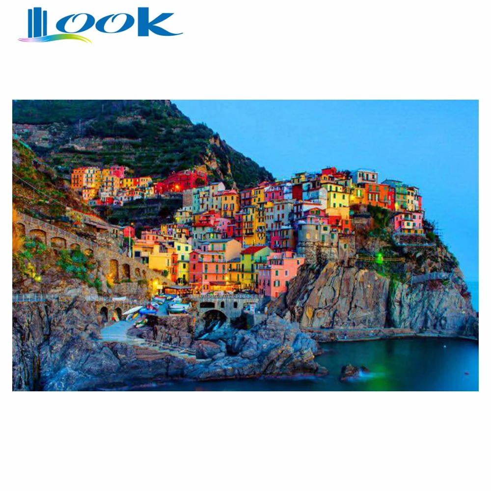 

Painting paint by numbers ABSTRACT City night scene canvas coloring modular pictures by numbers on canvas art home decoration