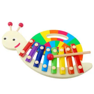 Детские деревянные игрушечный музыкальный инструмент мультяшная улитка ручной стучать фортепиано, стучит ксилофон