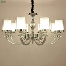 Современные хрустальные светодиодные люстры, хромированные металлические люстры для столовой, светодиодные подвесные люстры, Светильники для гостиной, подвесные светильники