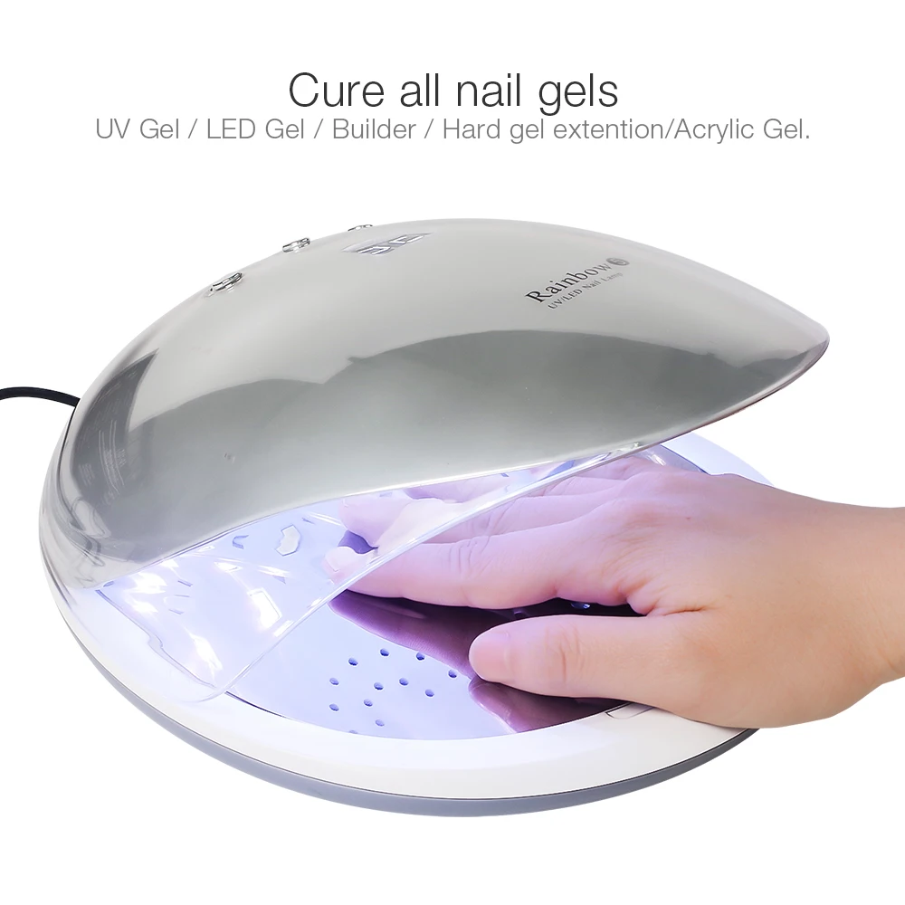 Murah Foreverlily 2018New 48 W Rainbow5 Profesional LED Lampu UV Kuku LED Kuku Lampu Kuku Pengering Lampu UV Manikur Mesin