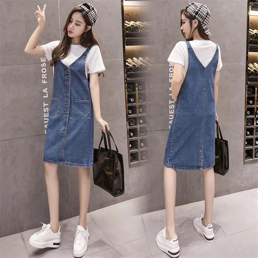 Summer Dress 2019 Plus Size Dresses For Women 4XL 5XL Sleeveless Spaghetti Strap Jeans Dress Suspender Denim Sundress Vestidos