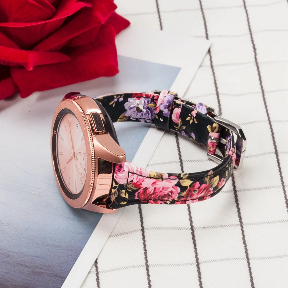 Ремешок из натуральной кожи для Samsung Galaxy Watch 46 мм браслет с металлической пряжкой