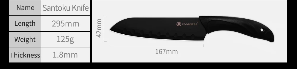 COOBNESS Professional Kitchen Knife Meat Vegetable Chopper Knives 3Cr13 Steel Bread Santoku Knife PP+TPR Handle Knives Tools