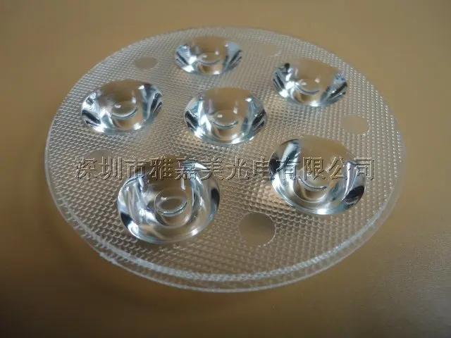 

High-power LED 6 in 1 lens diameter 73MM 25 degrees Glossy LED lens,High-power LED Piece lens