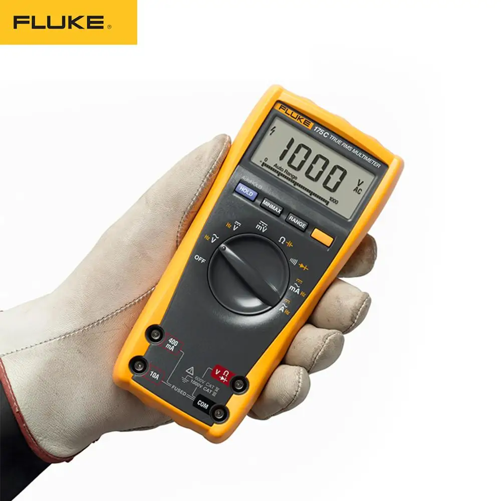 Fluke 175 175C True RMS цифровой мультиметр напряжение Ом Емкость Частота Температура Тестер