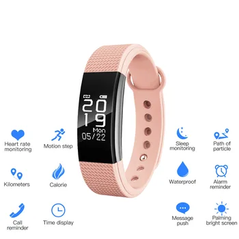 

SF3 Smart Wristband Bracelet Watch Fitness Heart Rate Tracker Pedometer Call Reminder Smarband for iPhone 7 Plus 7 PK Mi Band 2