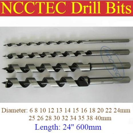 

[600mm length] 6 8 10 12 13 14 15 16 18 20 22 24 25 26 28 30 32 34 35 38 40mm diameter wood Spiral screws drill bits | 24'' long