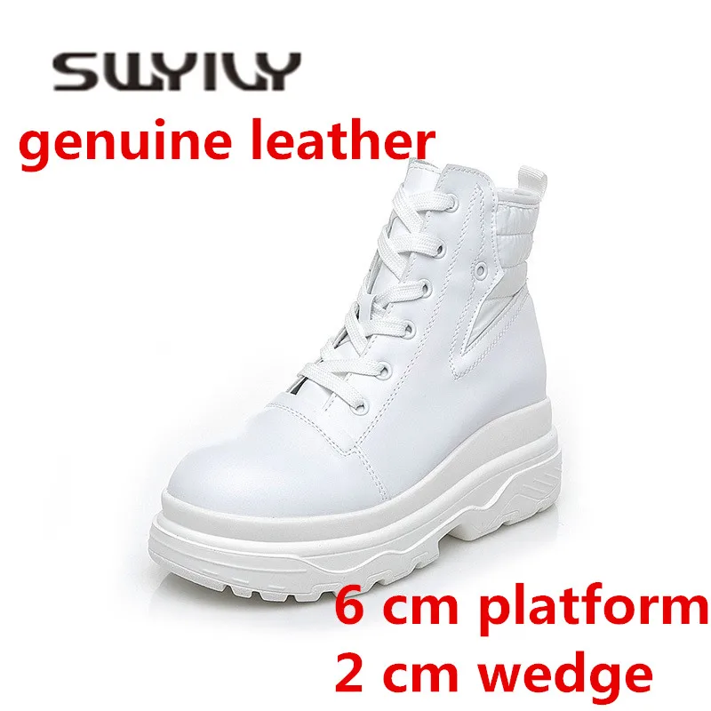 SWYIVY/Женская Белая обувь Ботильоны Бархатные теплые женские винтажные