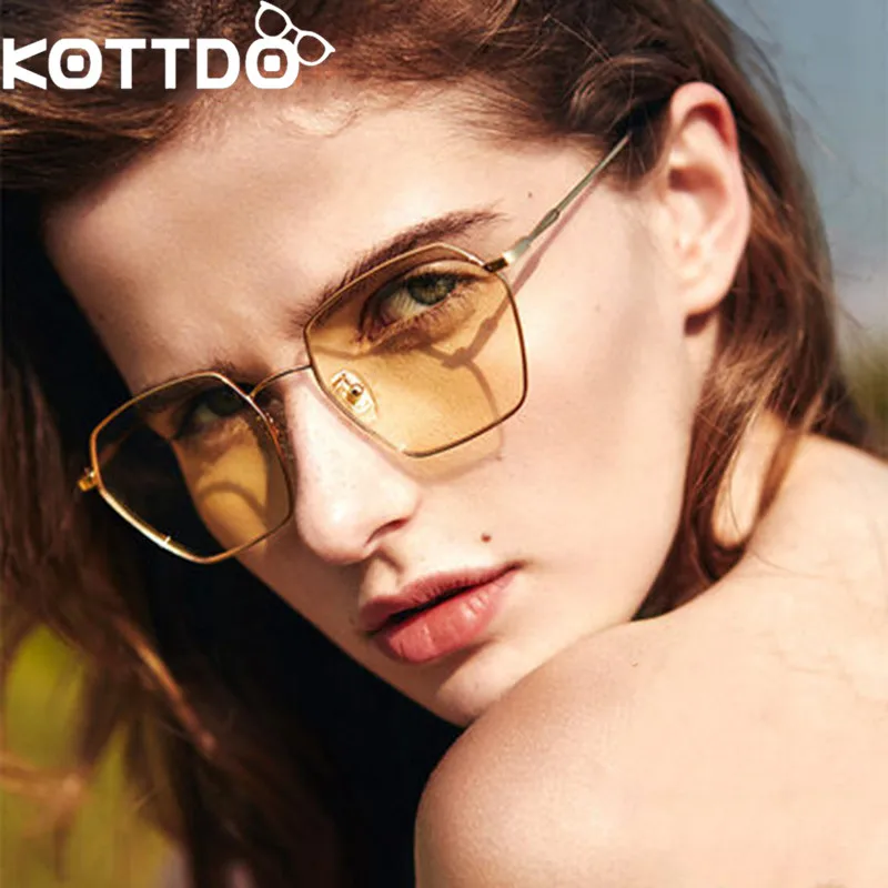 

KOTTDO New Polygon Irregular Eyeglasses Flat Mirror Retro Reading Glasses Frame Women Men Metal Glasses Frame for Female Male