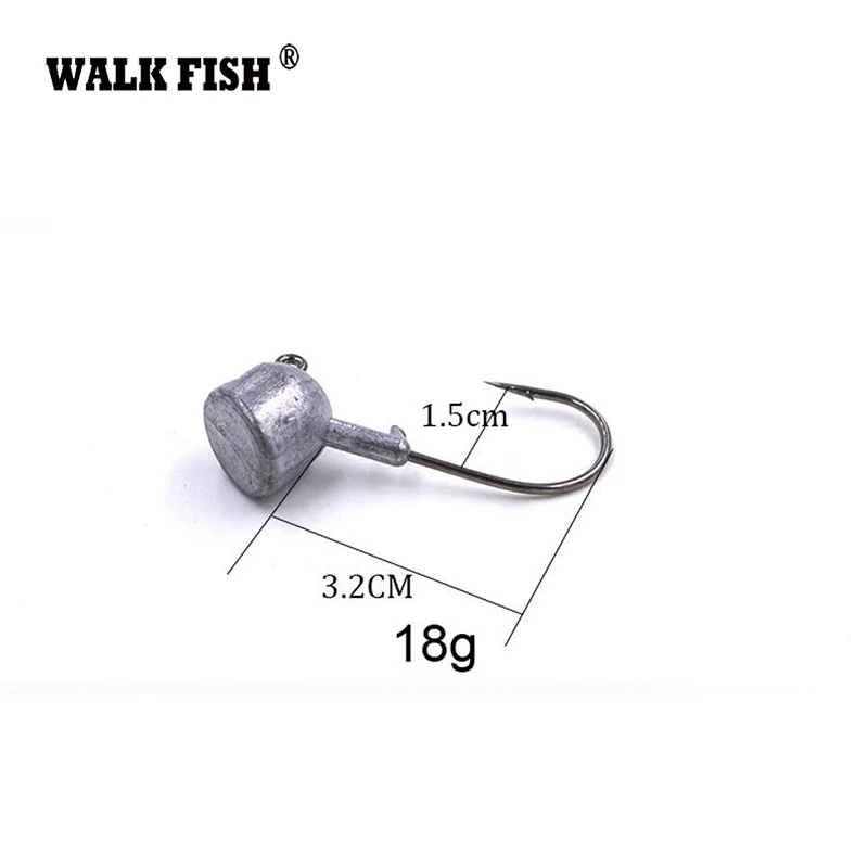 Walk Fish 5 шт./лот, новинка, высокое качество, 3,5 г/7 г/10 г/14 г/18 г, свинцовая головка, крючок, джиг оснатка приманки, рыболовные крючки для мягкой приманки, рыболовные снасти hh020 - Цвет: 5Pcs 18g