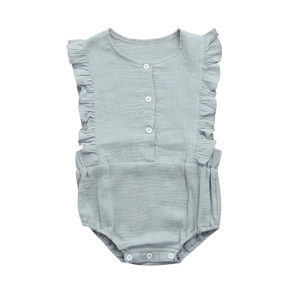 

Infant Newborn Baby Girls Ruffles Sleeveless Romper Jumpsuit Outfits Clothes F4