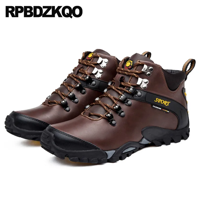 

mens winter boots warm fur plus size lace up high top non slip brown shoes hiking short waterproof suede booties casual designer