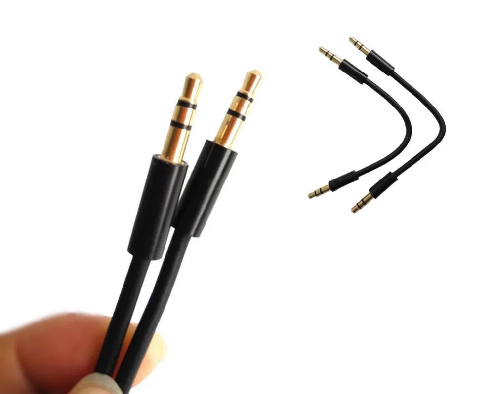 

Saomai Small Short Audio Cable 0.32 ft 3.5mm Stereo Male to Male Plug Gold-Plated Audio Cable,2pcs