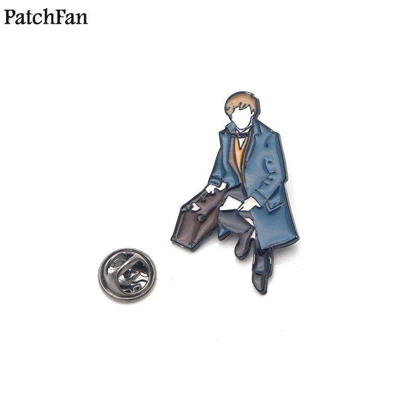 

20pcs/lot Patchfan Fantastic Beasts Newt Scamander Zinc Funny Pins backpack clothes brooches for men women badges medals A1646