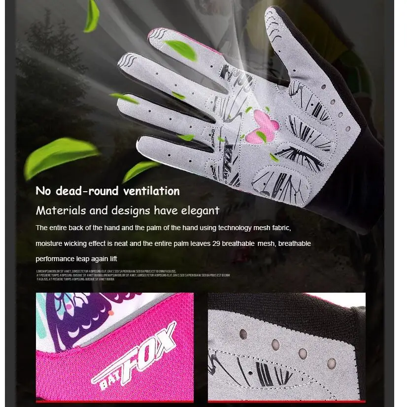 BATFOX женские перчатки для велоспорта с гелевыми подушечками, эластичные перчатки для велосипеда, MTB спортивные перчатки, противоударные ветрозащитные перчатки