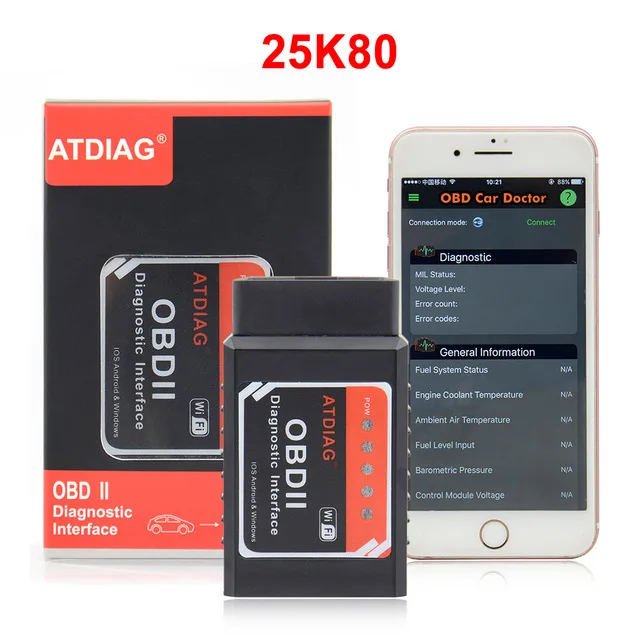 Настоящий чип PIC18F25K80 Super OBD2 ELM327 wifi V1.5 аппаратное обеспечение работает на Android/iOS ELM 327 Bluetooth для телефона Android работает на дизельном топливе - Цвет: 25k80 wifi