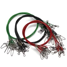 10 шт./лот 50 см Анти-укус рыболовная стальная проволока морская леска толще 150 lbTension рыболовные снасти инструмент Аксессуары