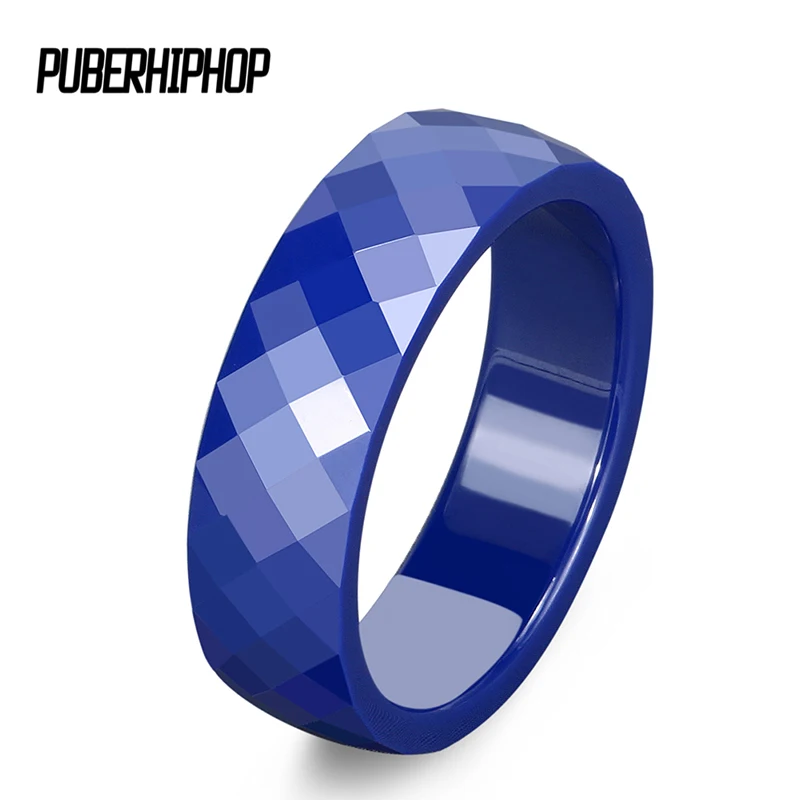 

4mm,6mm Cut Surface Blue Ceramic Rings Pretty Never Fade Broken Exquisite Women Rings Engagement Promise Ring Jewelry Fashion