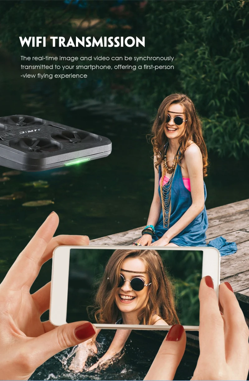 Карманный Дрон для селфи с оптическим потоком 1080P HD Летающая камера может быть интегрирована IOS Android, чехол для телефона, Wi-Fi, FPV приложение, управление, Радиоуправляемый Дрон