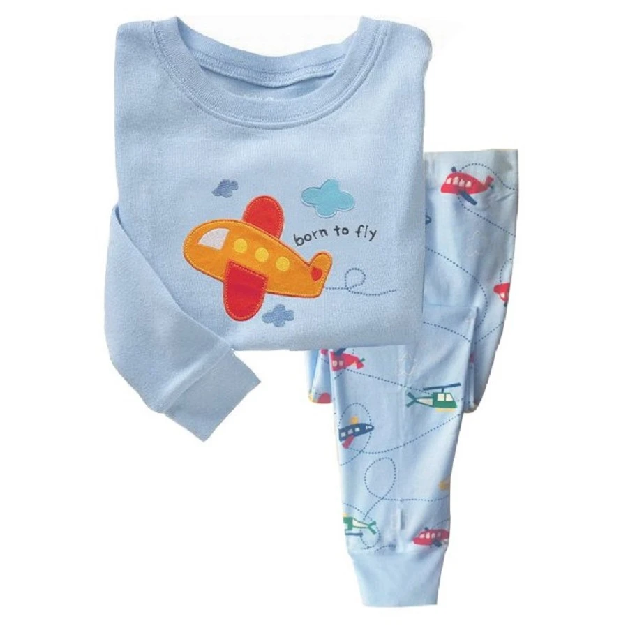 elegant pajama sets 2021 Newest Baby Clothes Suits Pajamas For Boys Plane Fashion Kids Nightgown Sleepwear Clothing Sets 100% Cotton 2 3 4 5 6 7Year adonna nightgowns	