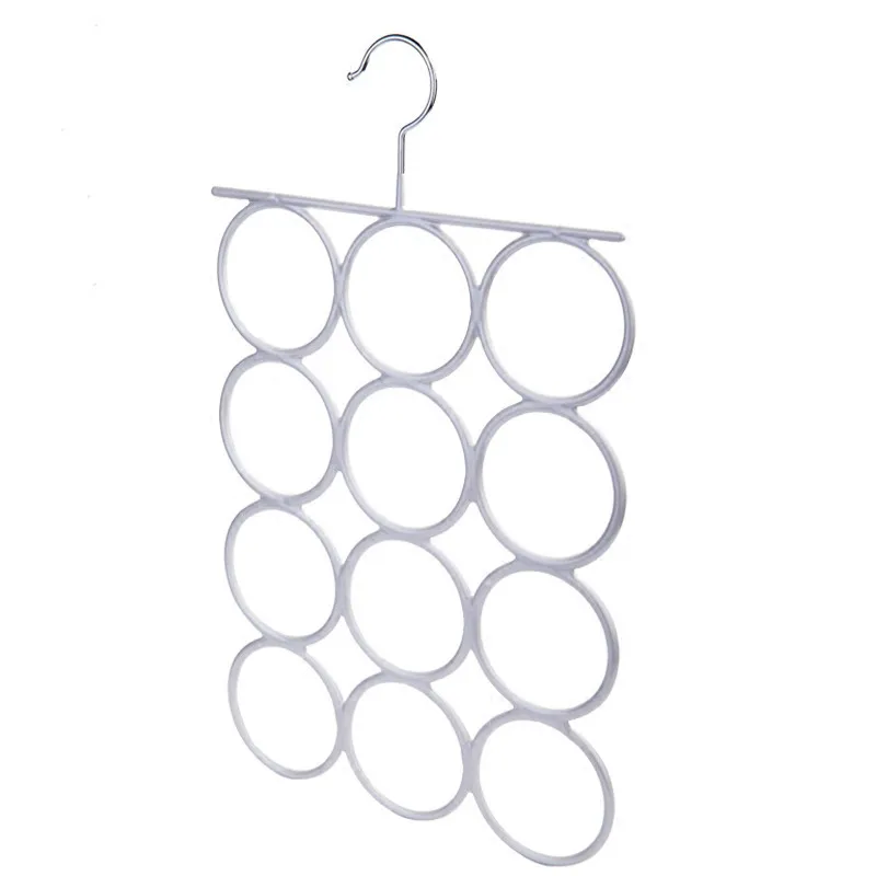 

Holes Scarf Hanger Multi Scarves Display Hang Ties Belt Organize Circle Storage Holder Clothes hanger Metal Scarf Hanging Rack