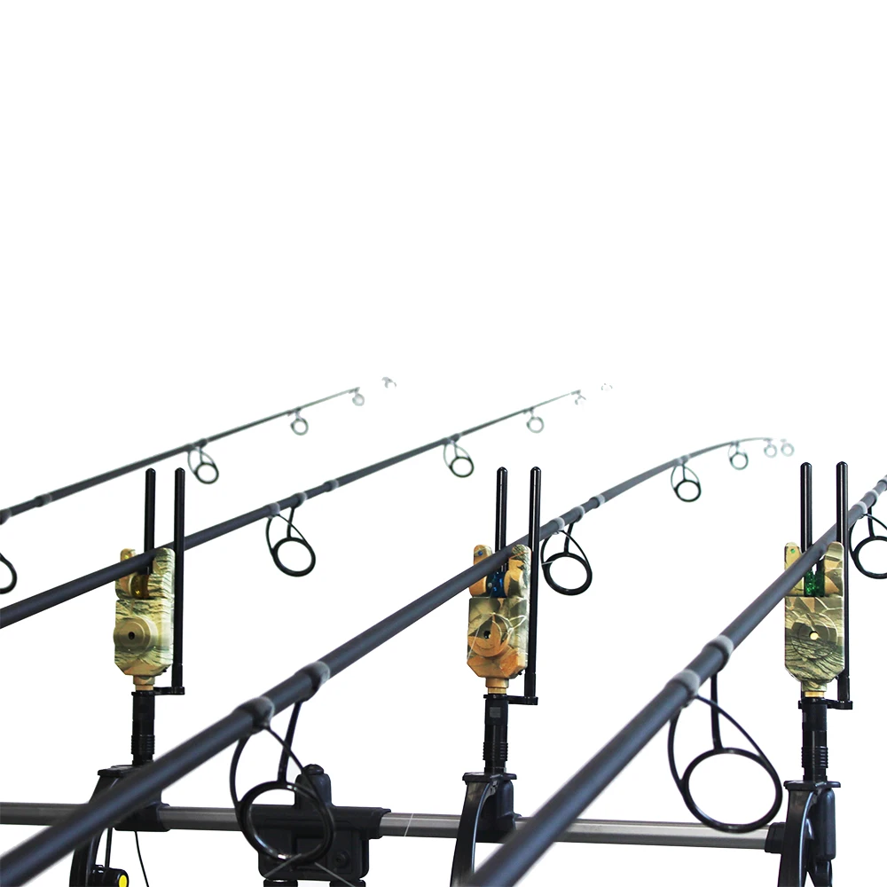 Lixada Беспроводной сигнализатор поклевки 4 штуки/Набор для рыбалки сигнализаторы поклевки+ приемник-1 шт.) для удочки рыболовные сигнал тревоги в комплекте чехол