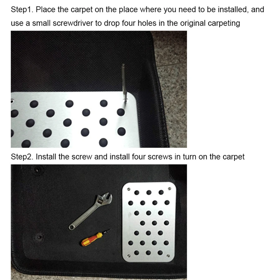 Aluminum alloy Car Non-slip Plate Carpet pedal Floor Mat Environmental Rubber Car Accessories Styling