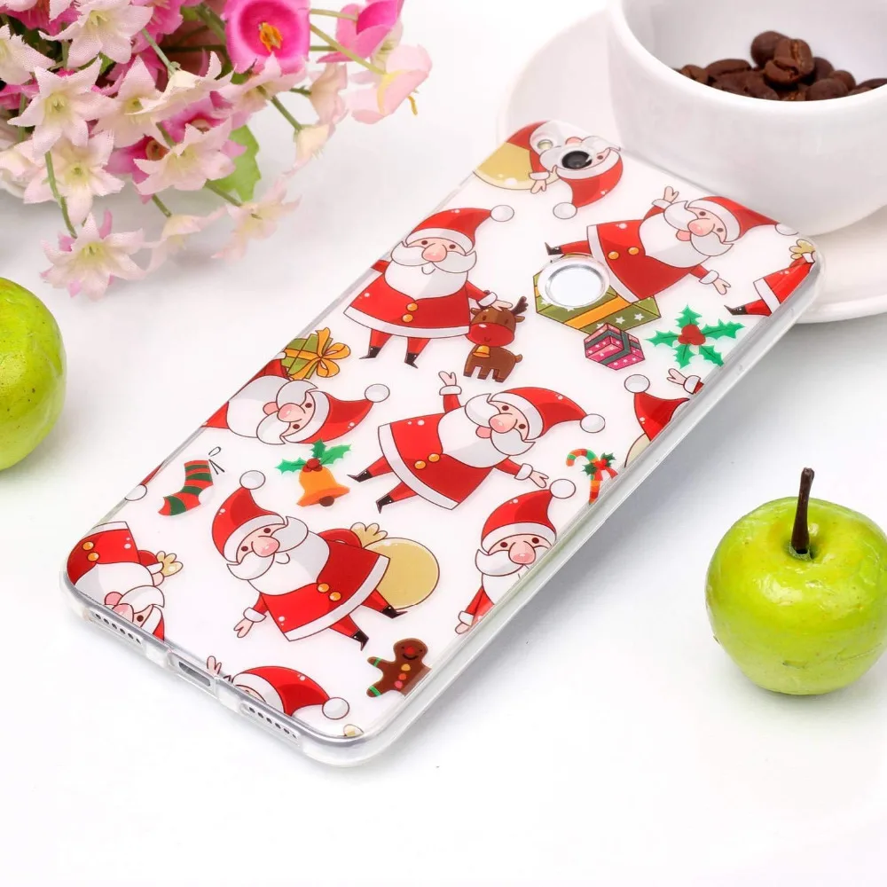 Christmas Festive Santa Reindeer Printed Soft TPU Case sFor Huawei P Smart Y5 2017 Y6 2018 Mate 20 Lite Honor 10 8X Clear Cover  (5)