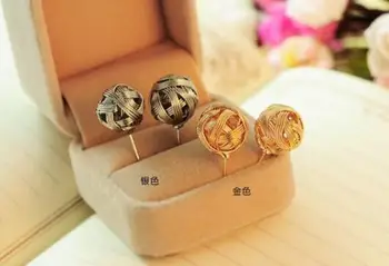 

Party Favors Top quality fashion cute metal wire knit ball stud earrings for women 100pair