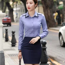 Модные женские деловые костюмы из двух частей, юбка и топ, офисные женские блузки и рубашки с длинным рукавом, стили OL