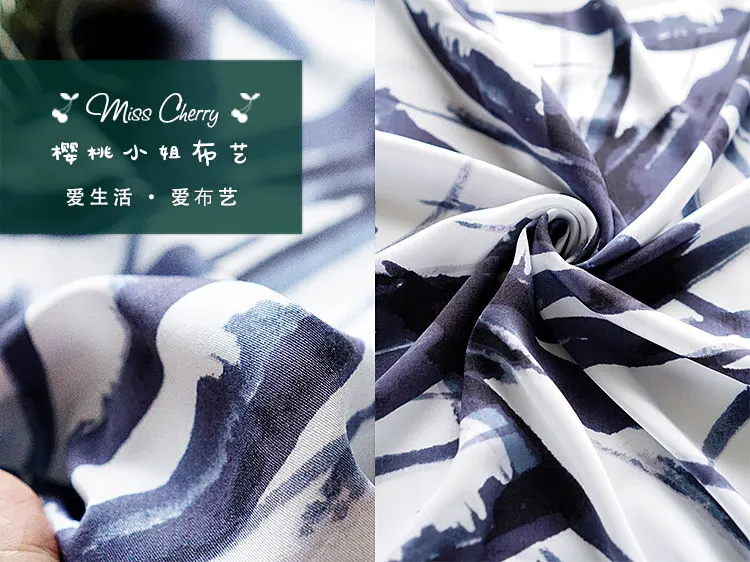 140x50 см вискозная Ткань Цветочный бант кошки пурпурно-синий низ TSUMUGI хлопок ткань, Diy летняя одежда пижамы подкладка