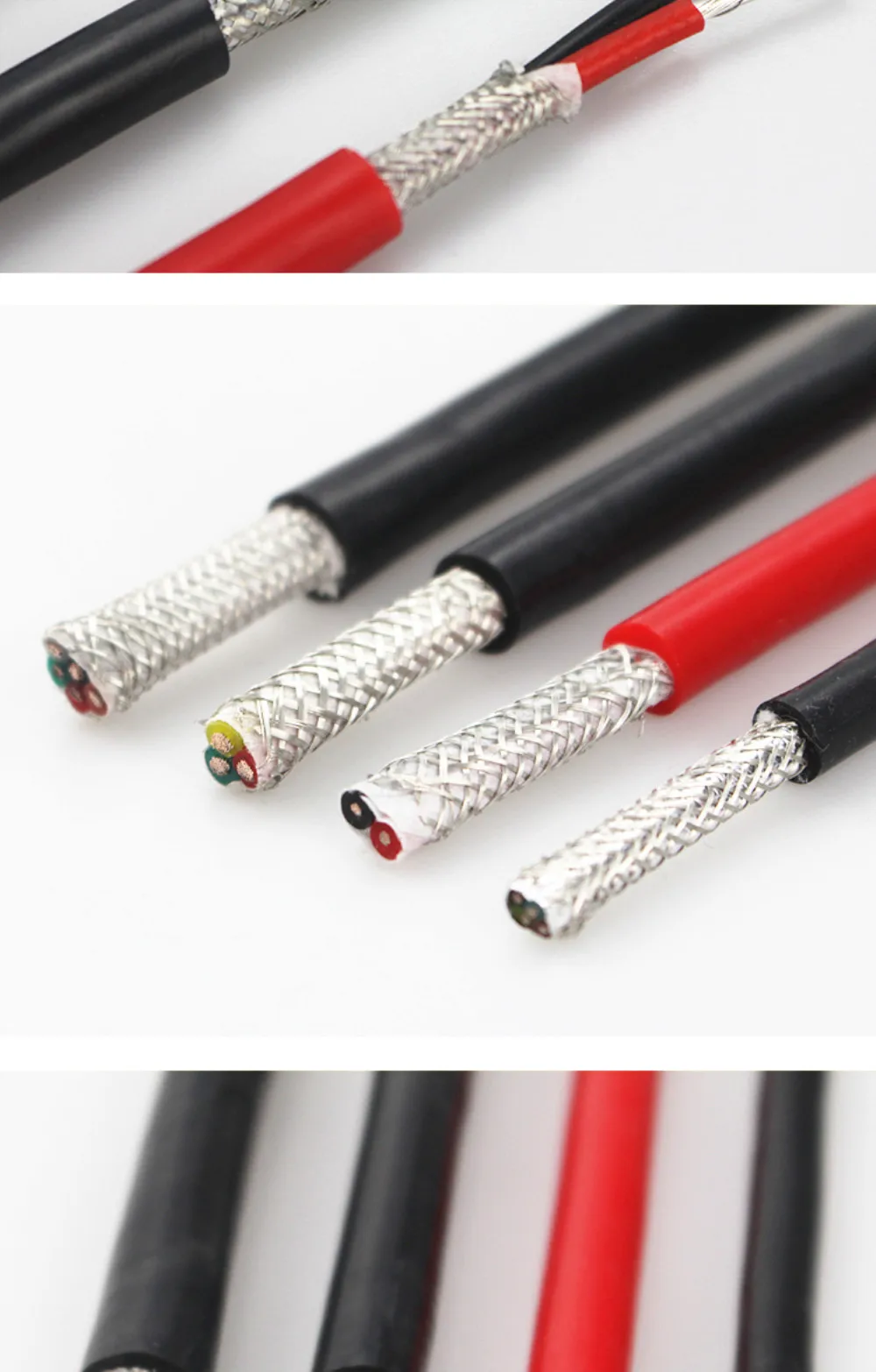 Heat-resistant 200° cable 4-core shielded soft silicone wire 22AWG 20AWG 18AWG 17AWG 15AWG