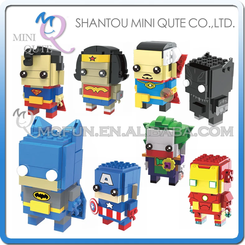 

Full Set 8 box Mini Qute LOZ marvel avenger 2 in 1 Superman thor Diamond plastic building block brick Kid model educational toy