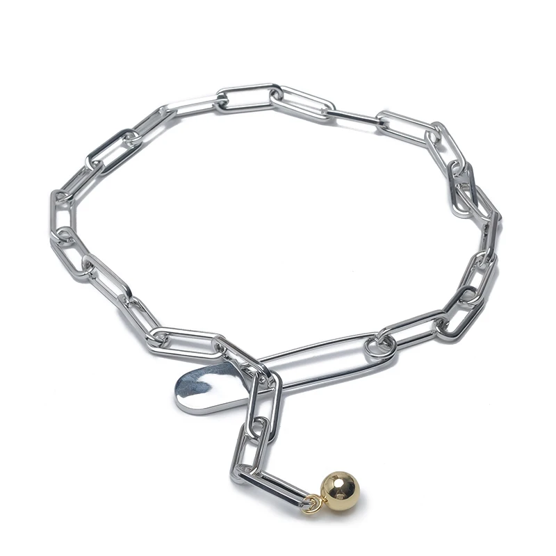 Бутик amorita Модный дизайн большая цепочка Ожерелье - Окраска металла: silver