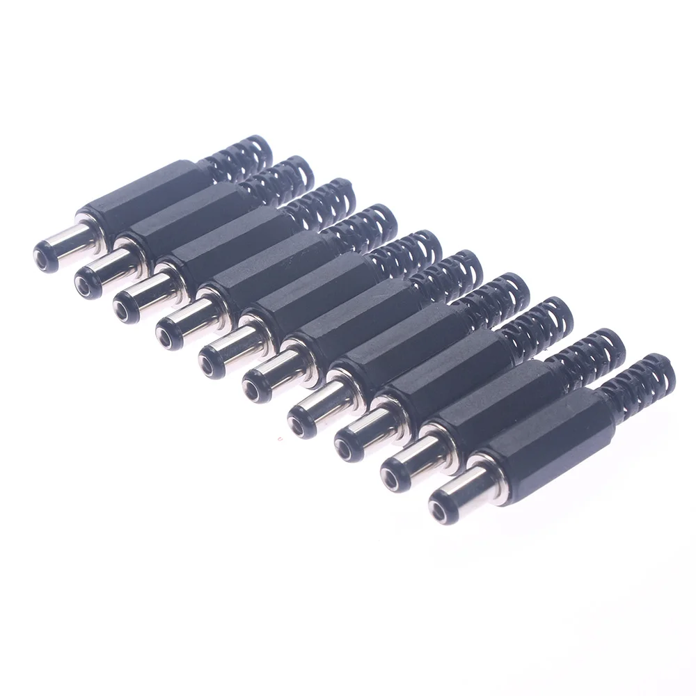 

10pcs DC Power Jack Plugs Male / Female Socket Adapter Connectors 2.1mm x 5.5mm For DIY Components