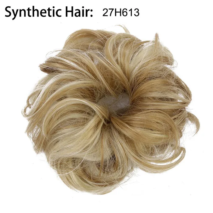 Грязные шиньоны для волос, резинки для волос, поддельный кудрявый пучок, эластичная лента, волнистые волосы, синтетические для женщин, накладные SARLA, H2 - Цвет: 27H613