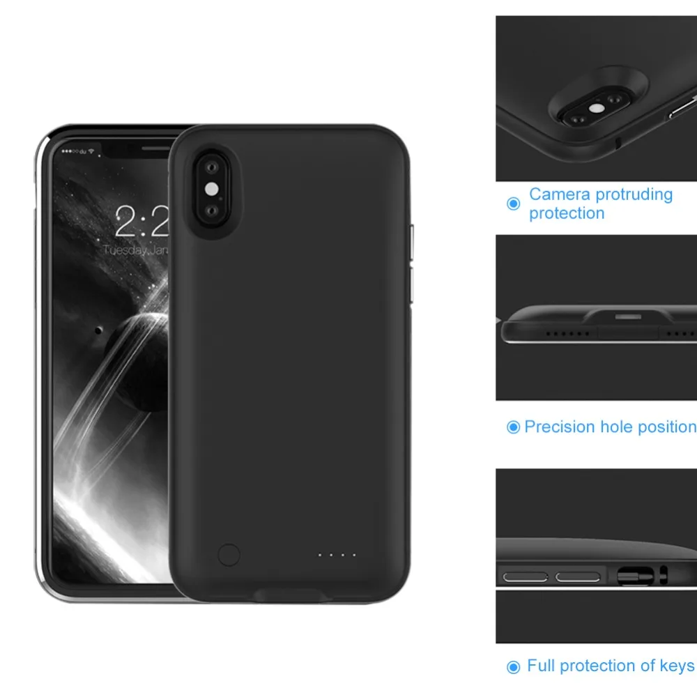 

5000mAh Metal Frame Phone Case Backup Battery Charger Case For iPhone X Portable Power Bank External Battery Case for iPhone 10