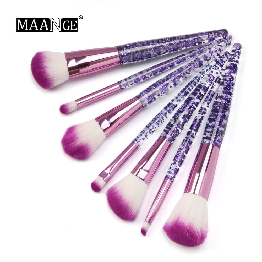 

MAANGE Professional Makeup Brush Set 7 Pcs Cosmetic Blush Powder Foundation Brush Eye Shadow Lip Eyebrow Diamond Make Up Brush