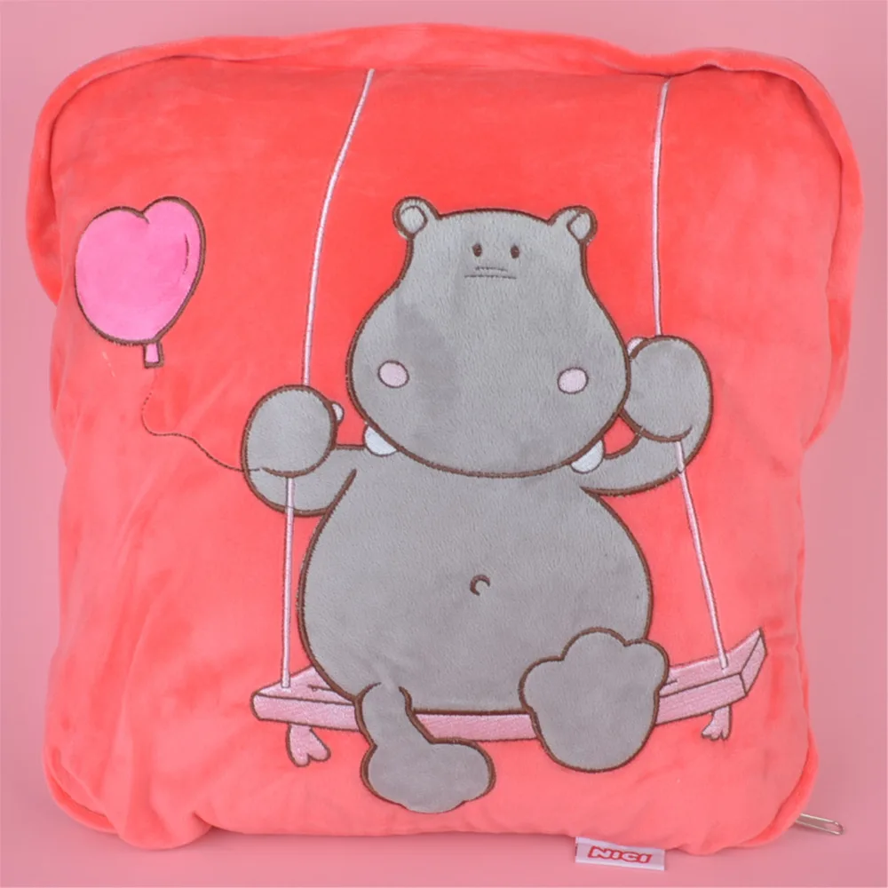 

2 in 1 Multi-function Swing Hippo Plush Cushion, Kids Child Plush Blanket Pillow Gift Free Shipping