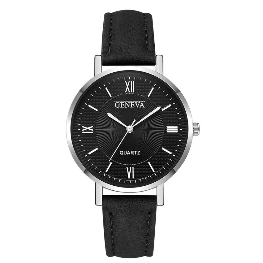 Модные часы Geneva кожаные женские кварцевые наручные часы женские часы под платье простые часы Montre часы Reloj Mujer* A
