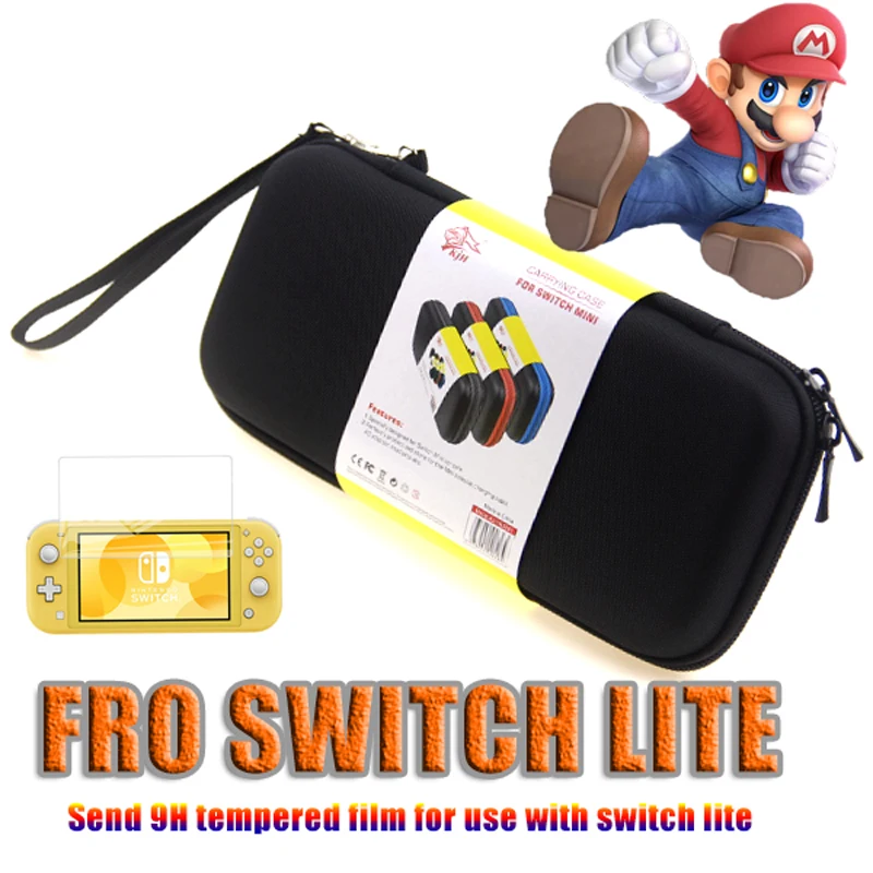 

Mini Portable Storage Bag for Nintendo Switch Lite Hard Case for Switch Lite Console Travel Cover game Accessorie+Tempered Glass